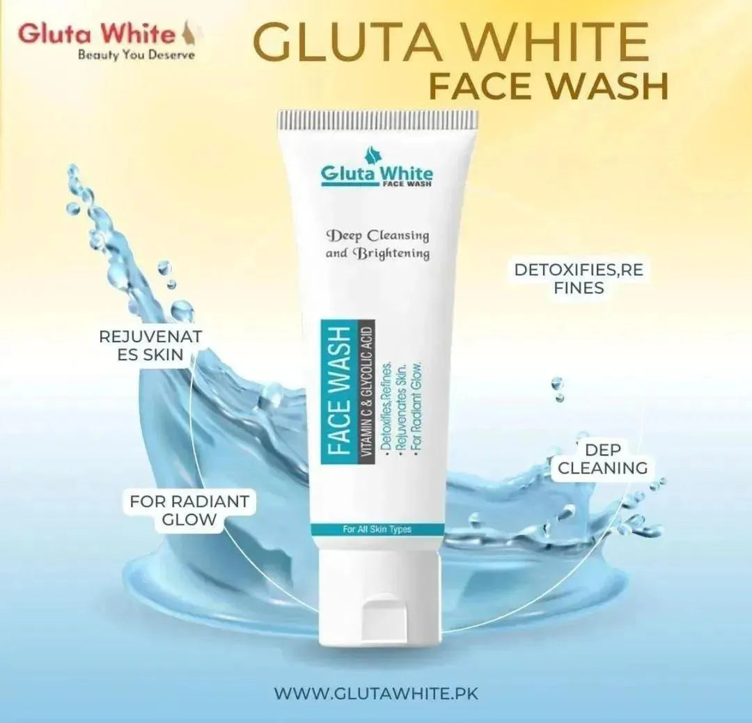 Gluta White 2 in 1 Whitening Cream & Face Wash Bundle
