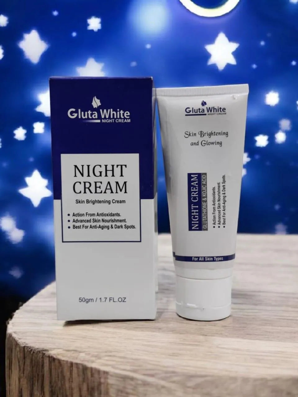 Gluta White Night Cream for All Skin Types 50gm