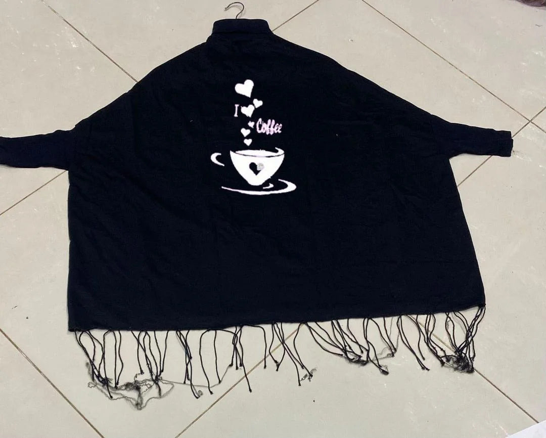 Women's Fleece Cup Printed Poncho