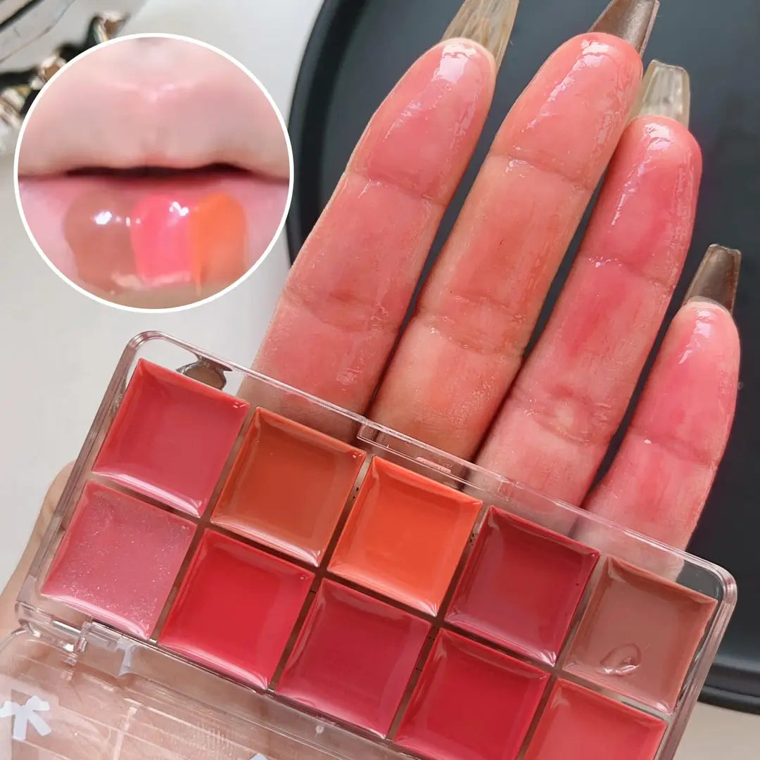 10 In 1 Creamy Lipstick/Blush Palette