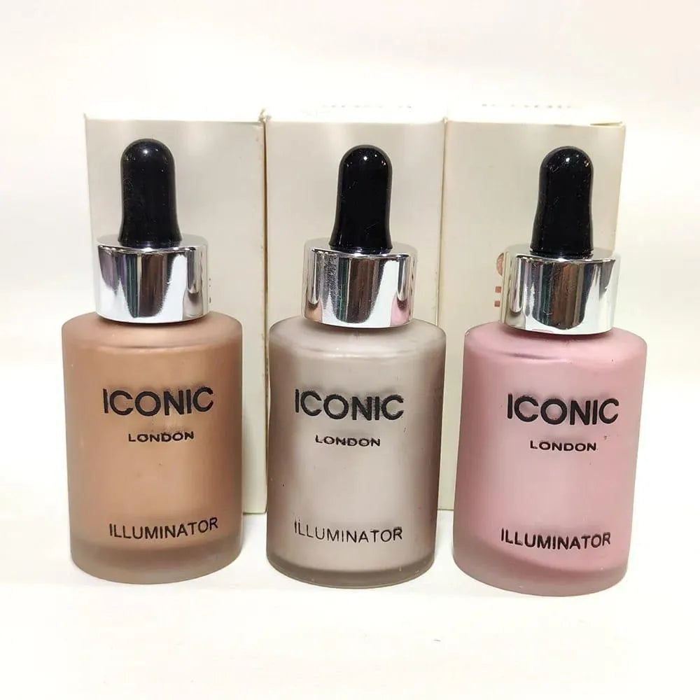 Iconic London Liquid Highlighter 3 Shades Travel Pump