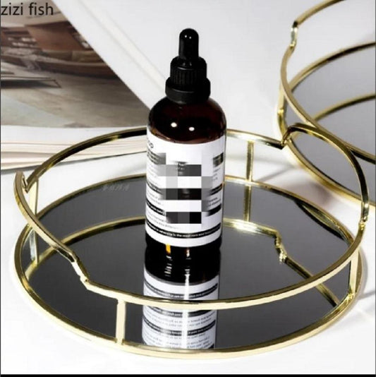 Metal Makeup Rack Black Acrylic 9"