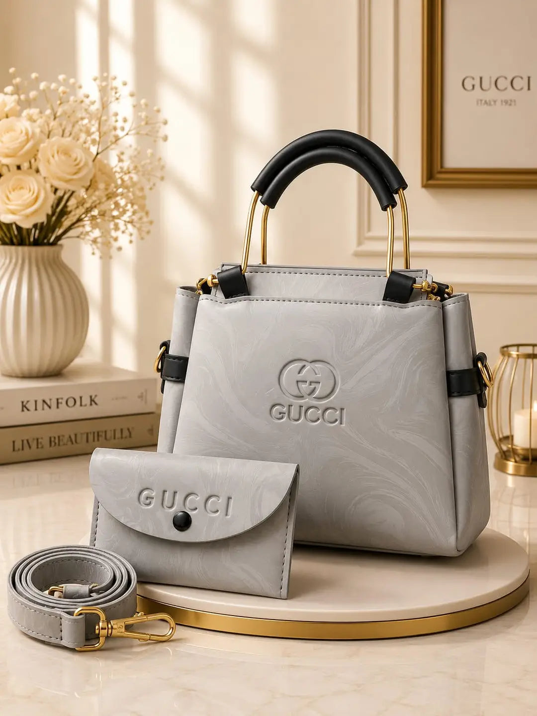 Women's Leather Printed Shoulder Bag