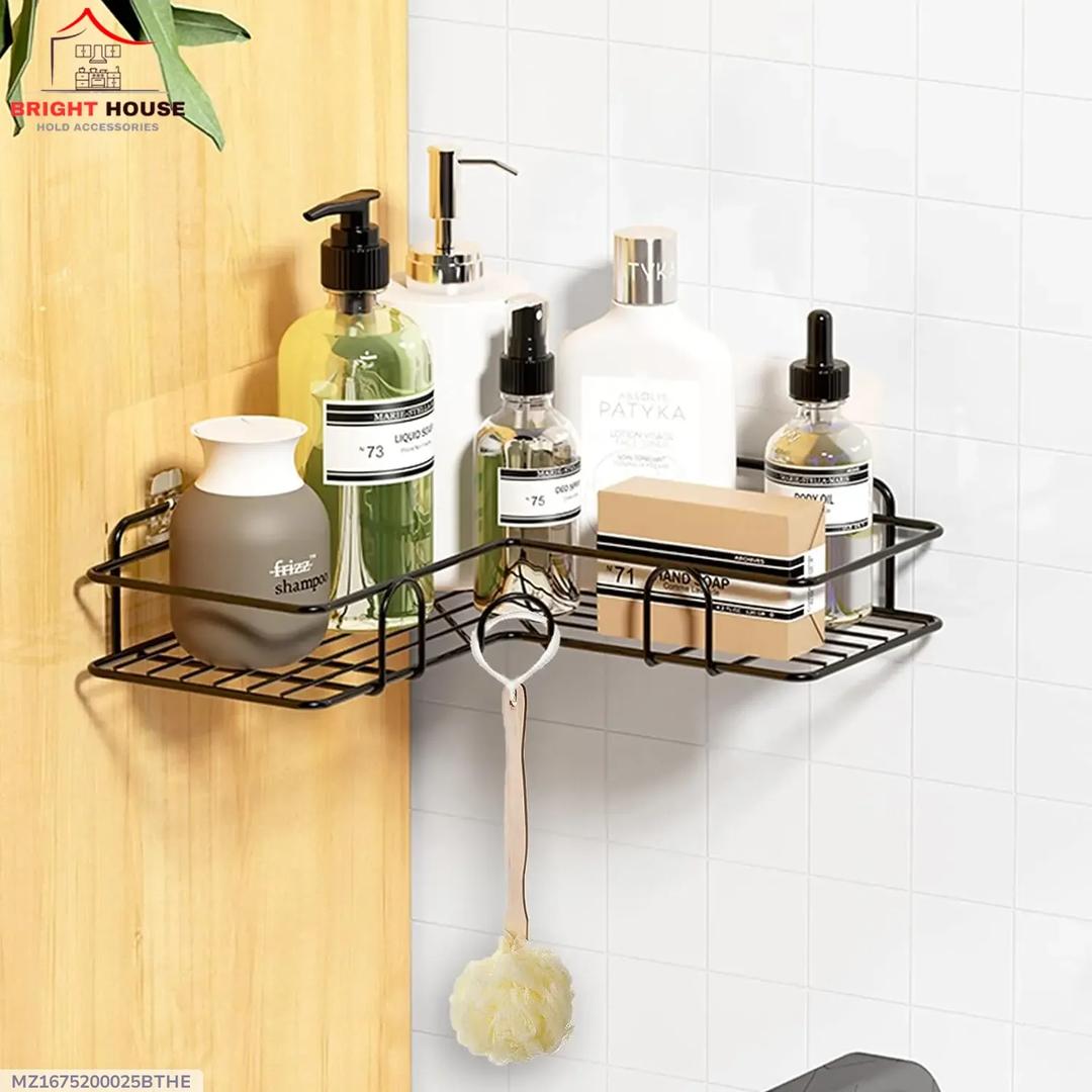 Black Wire Mesh Bathroom Shelf for Moisture Resistant Storage