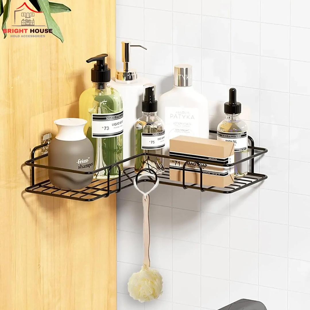 Black Wire Mesh Bathroom Shelf for Moisture Resistant Storage