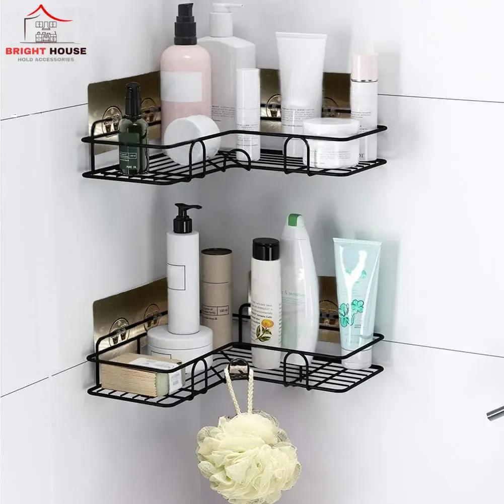 Black Wire Mesh Bathroom Shelf for Moisture Resistant Storage