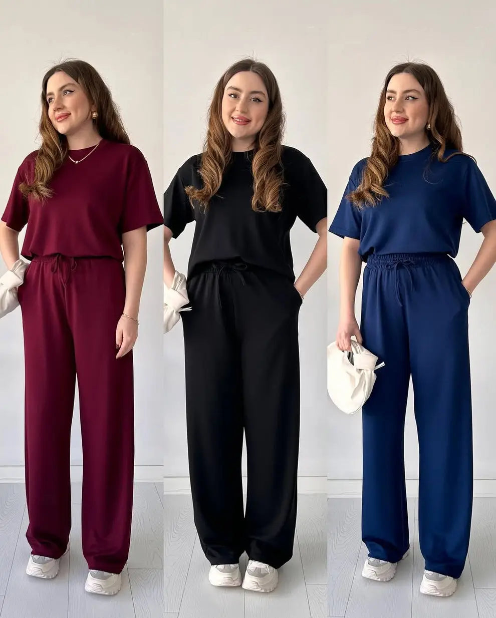 2 Pcs Women's Stitched Cotton Jersey Plain Night Suit