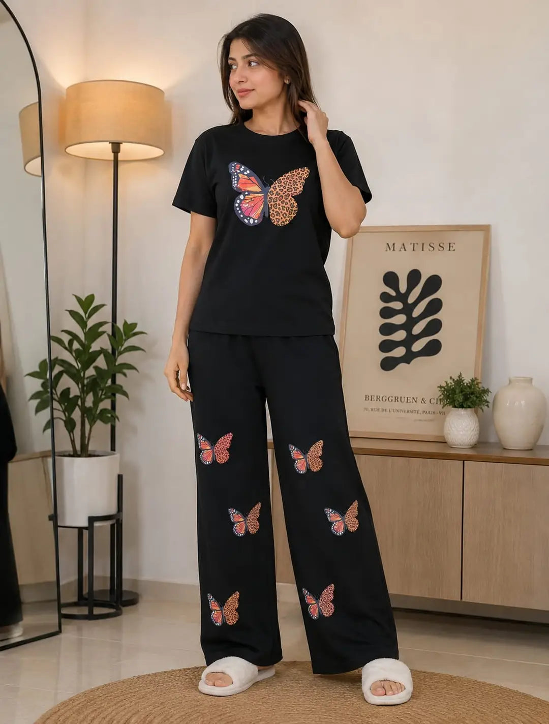 2 Pcs Women's Stitched Jersey Printed Night Suit