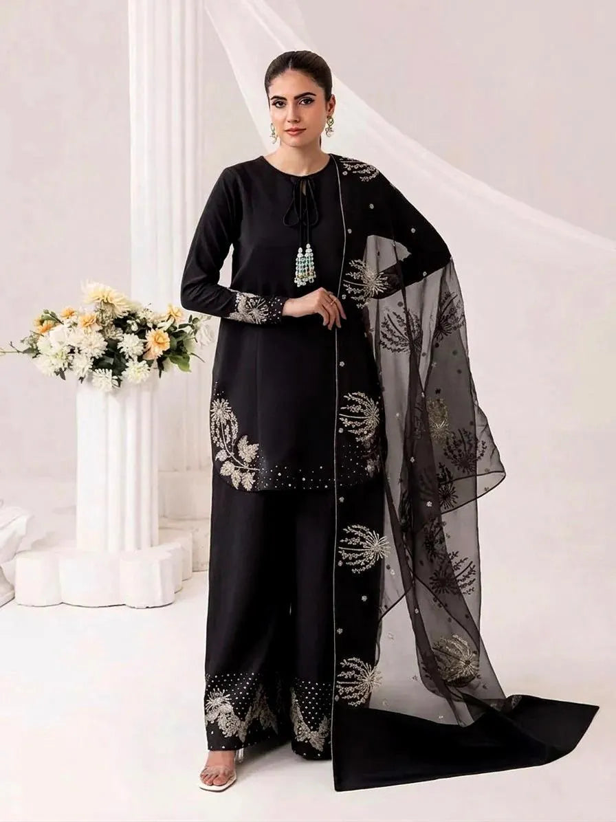 Silver/Golden Heavy Sequence Embroidery 3Pcs Set
