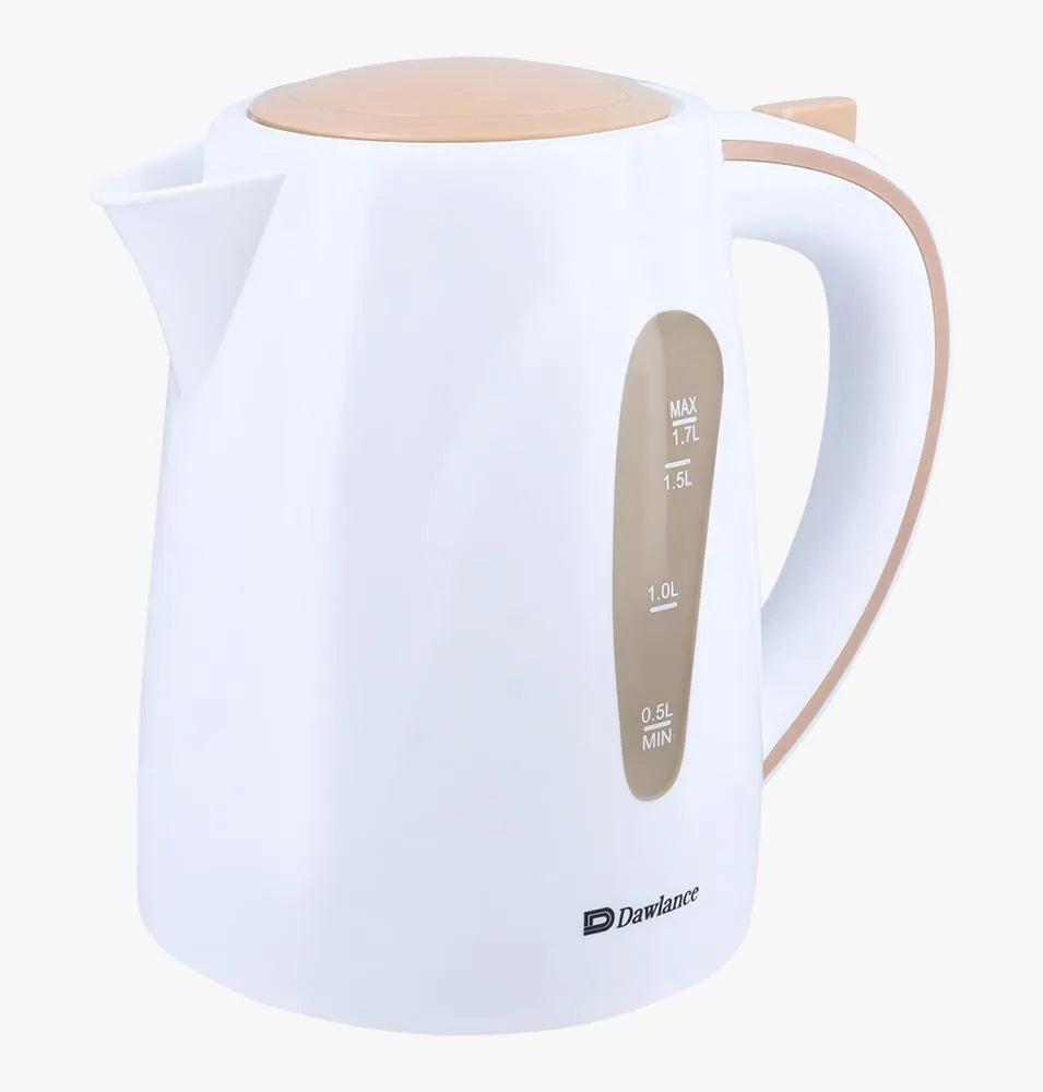 Electric Kettle White Beige 1.7L Auto Shut Off