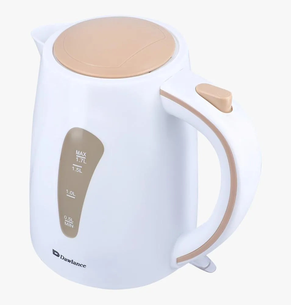 Electric Kettle White Beige 1.7L Auto Shut Off
