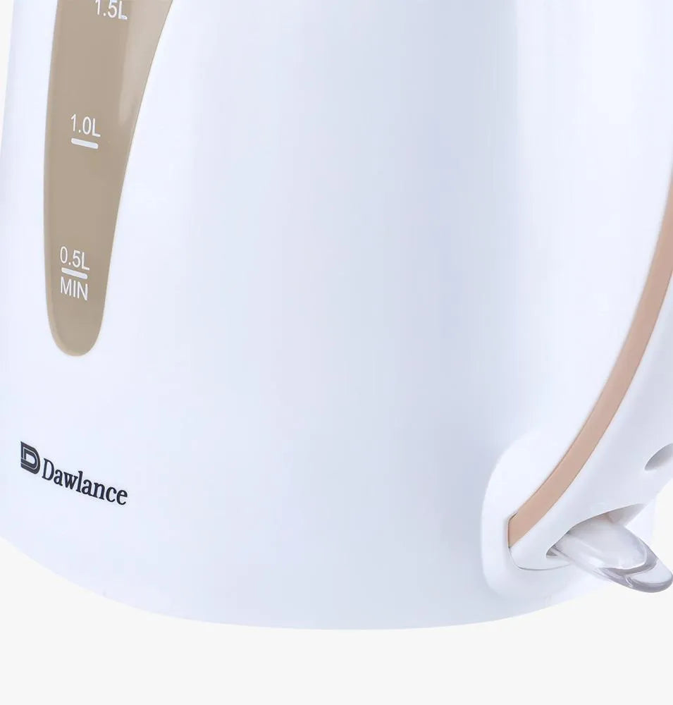 Electric Kettle White Beige 1.7L Auto Shut Off