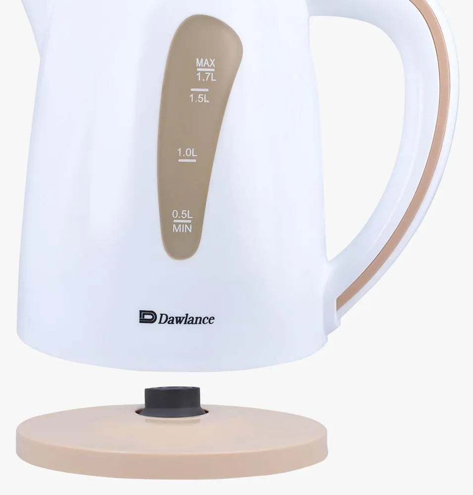 Electric Kettle White Beige 1.7L Auto Shut Off