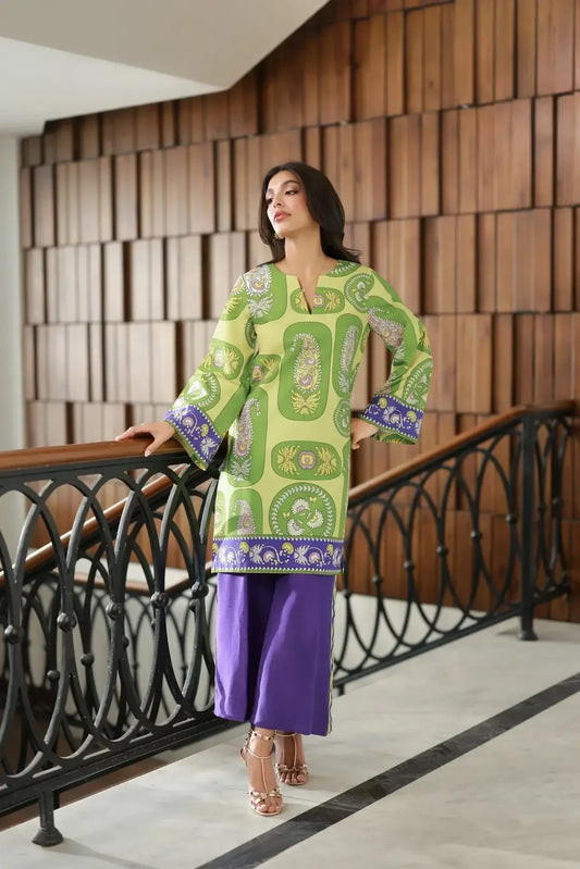 Stunning Women's Stitched Printed Shirt and Trouser Set - 2 Pcs