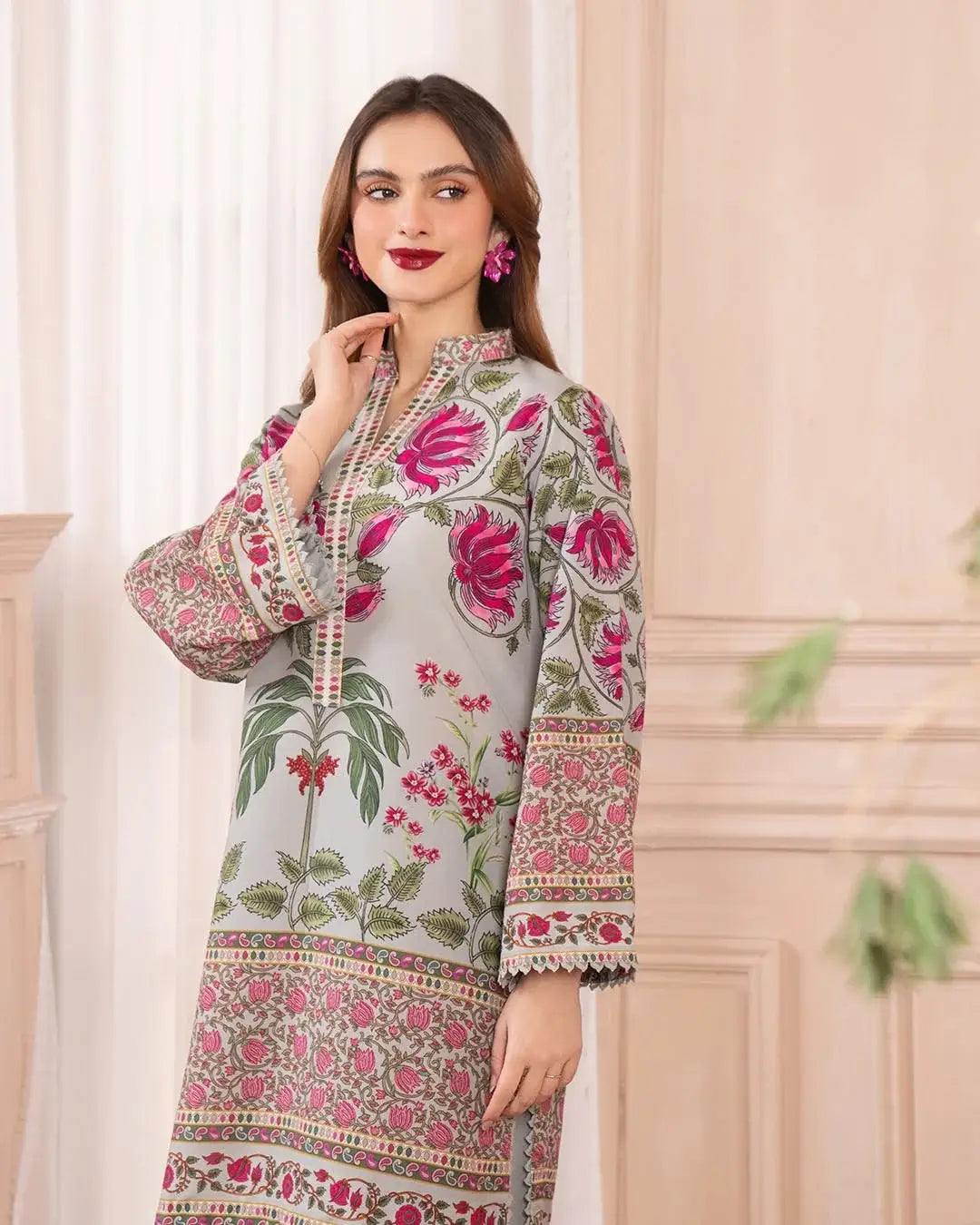Stylish Printed Suit - 2 Pcs Shirt and Trouser for Women