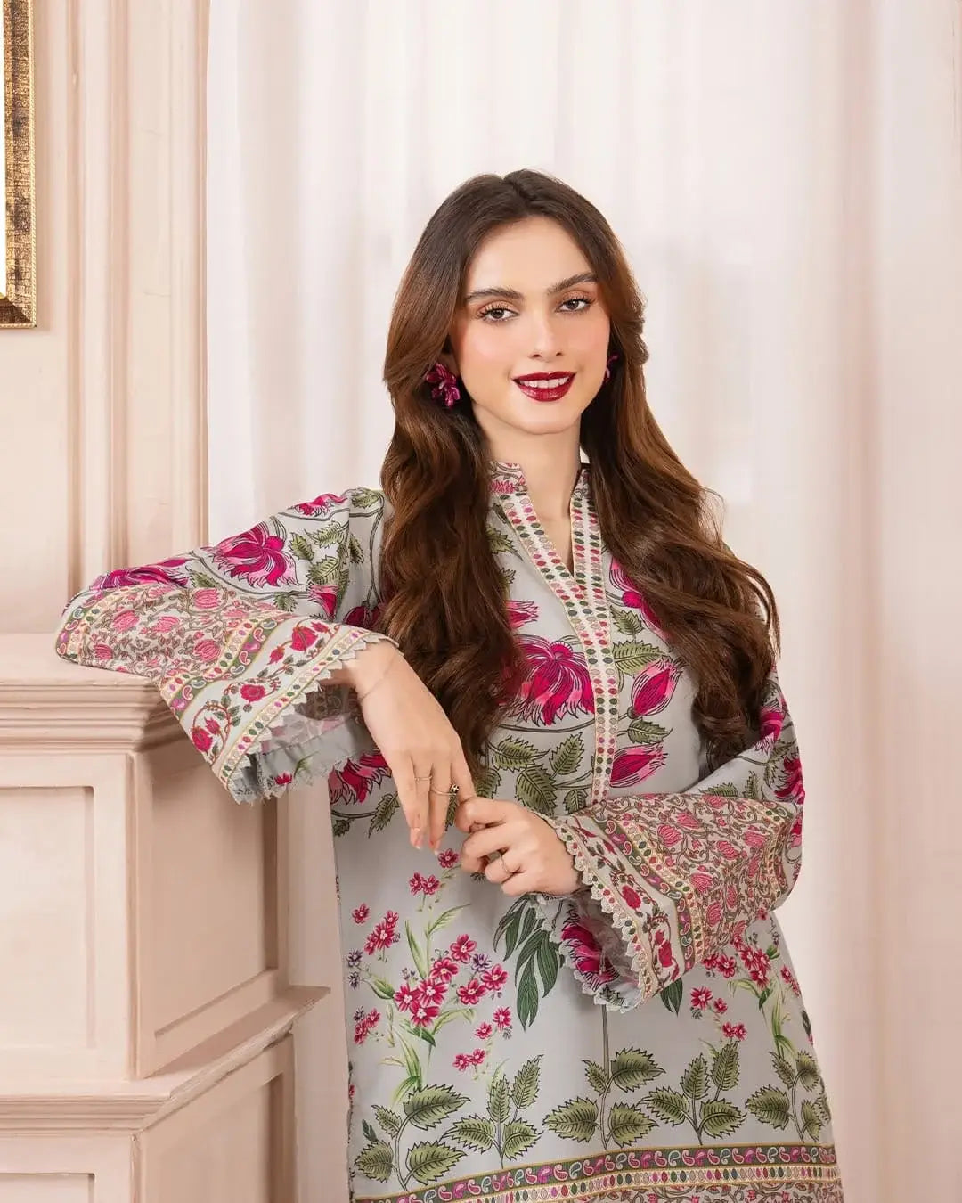 Stylish Printed Suit - 2 Pcs Shirt and Trouser for Women