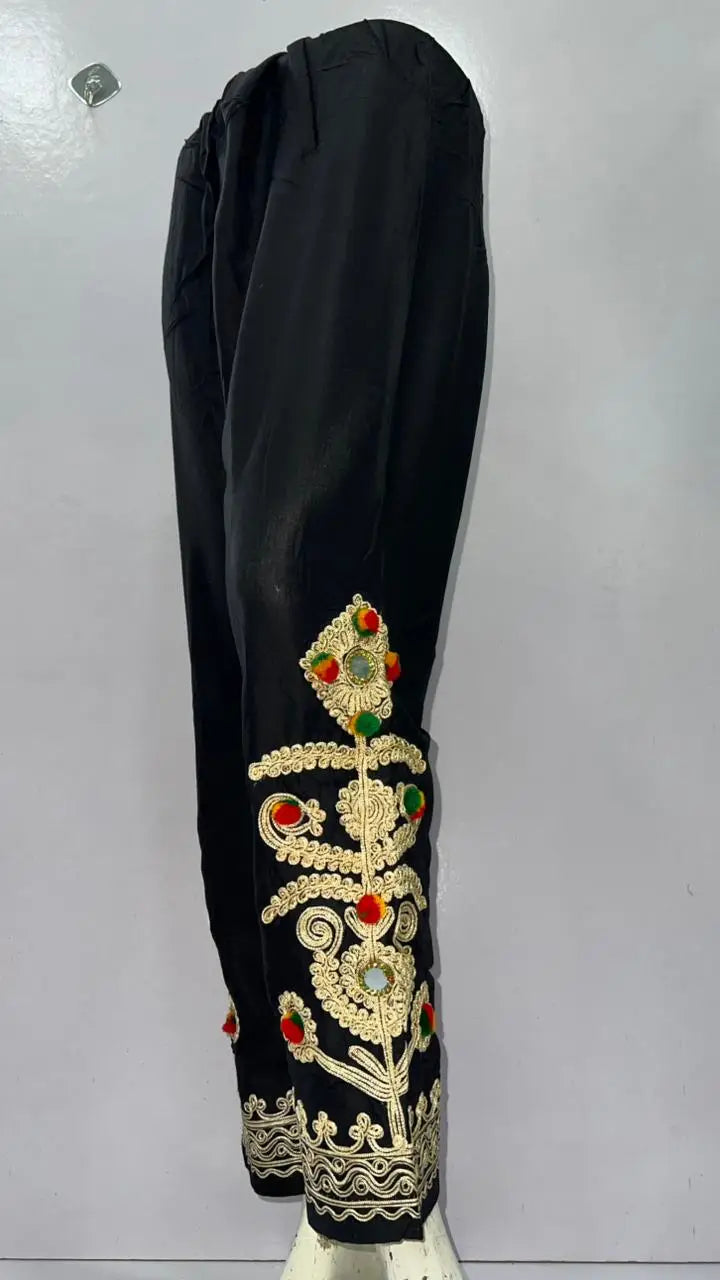 1Pc Women's Stitched Cotton Handmade Embroidered Trouser