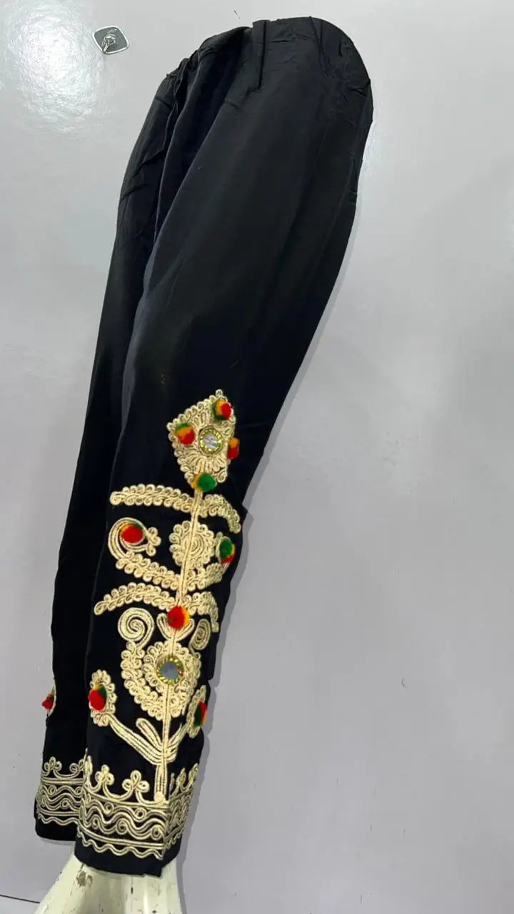 1Pc Women's Stitched Cotton Handmade Embroidered Trouser