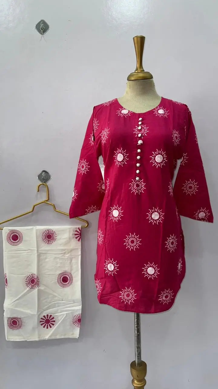2 Pcs Women's Stitched Cotton Lawn Printed Co-Ord Set Sooraj Print