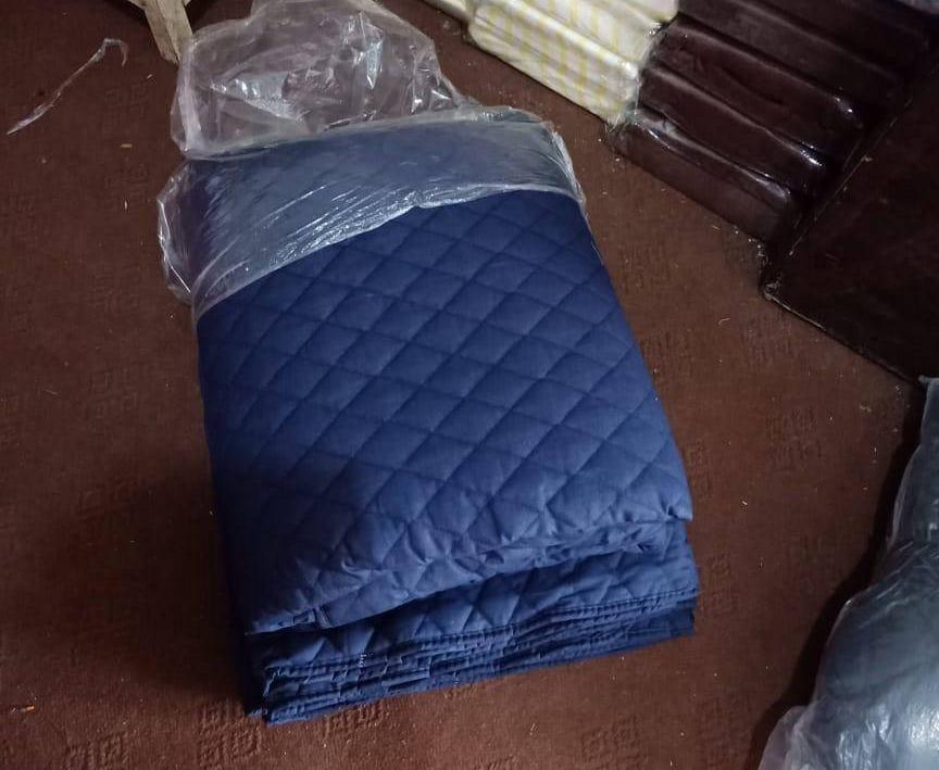 5 Seater Sofa Cover Blue Cotton Polyester