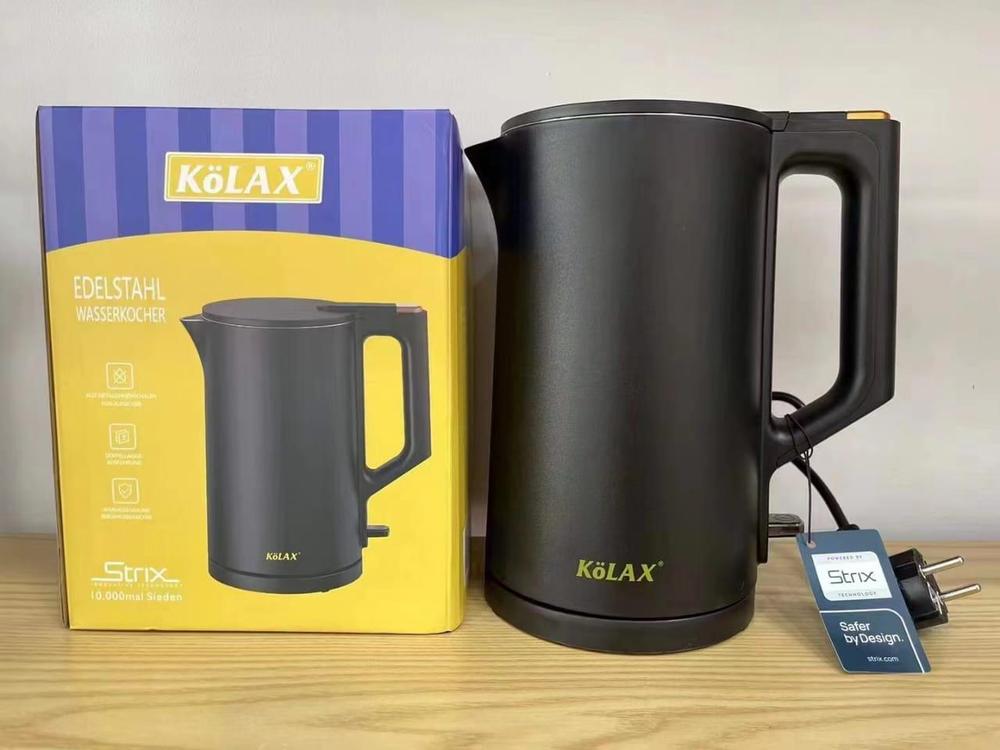 Black Electric Kettle 1.7L Automatic Shut-Off