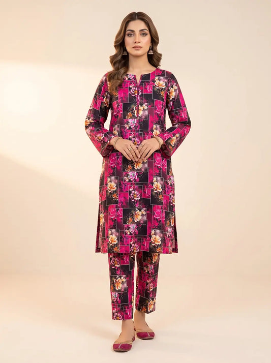 2 Pcs Women's Unstitched Printed Suit
