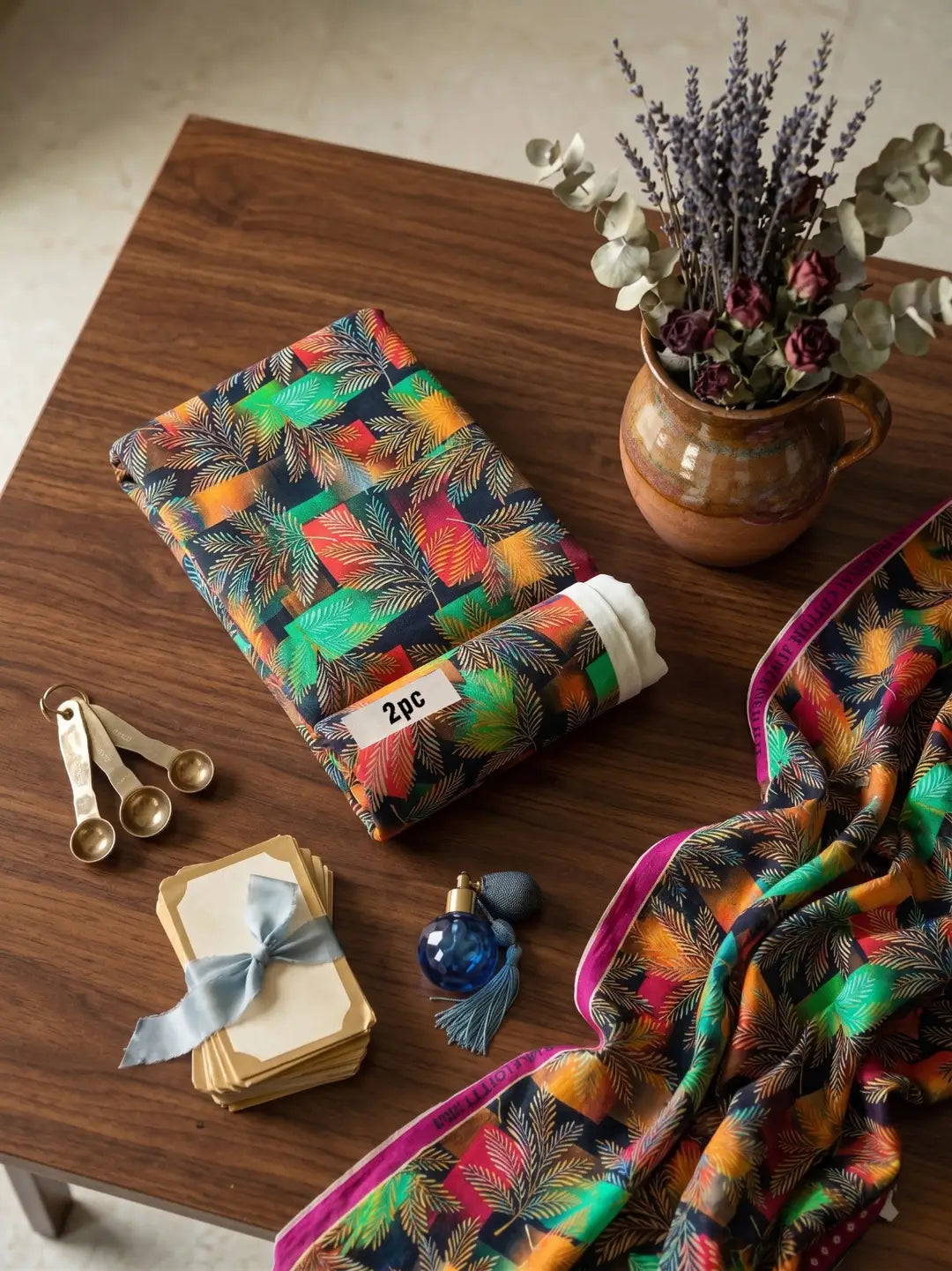 2 Pcs Women's Unstitched Printed Suit