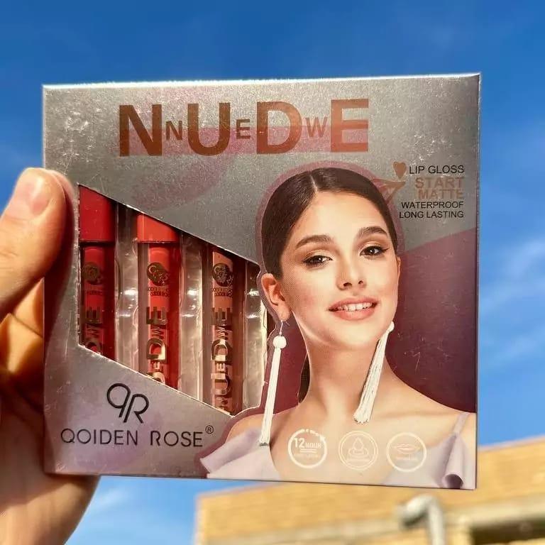 Matte Lip Gloss Pack of 6 Long Lasting Nude Shades
