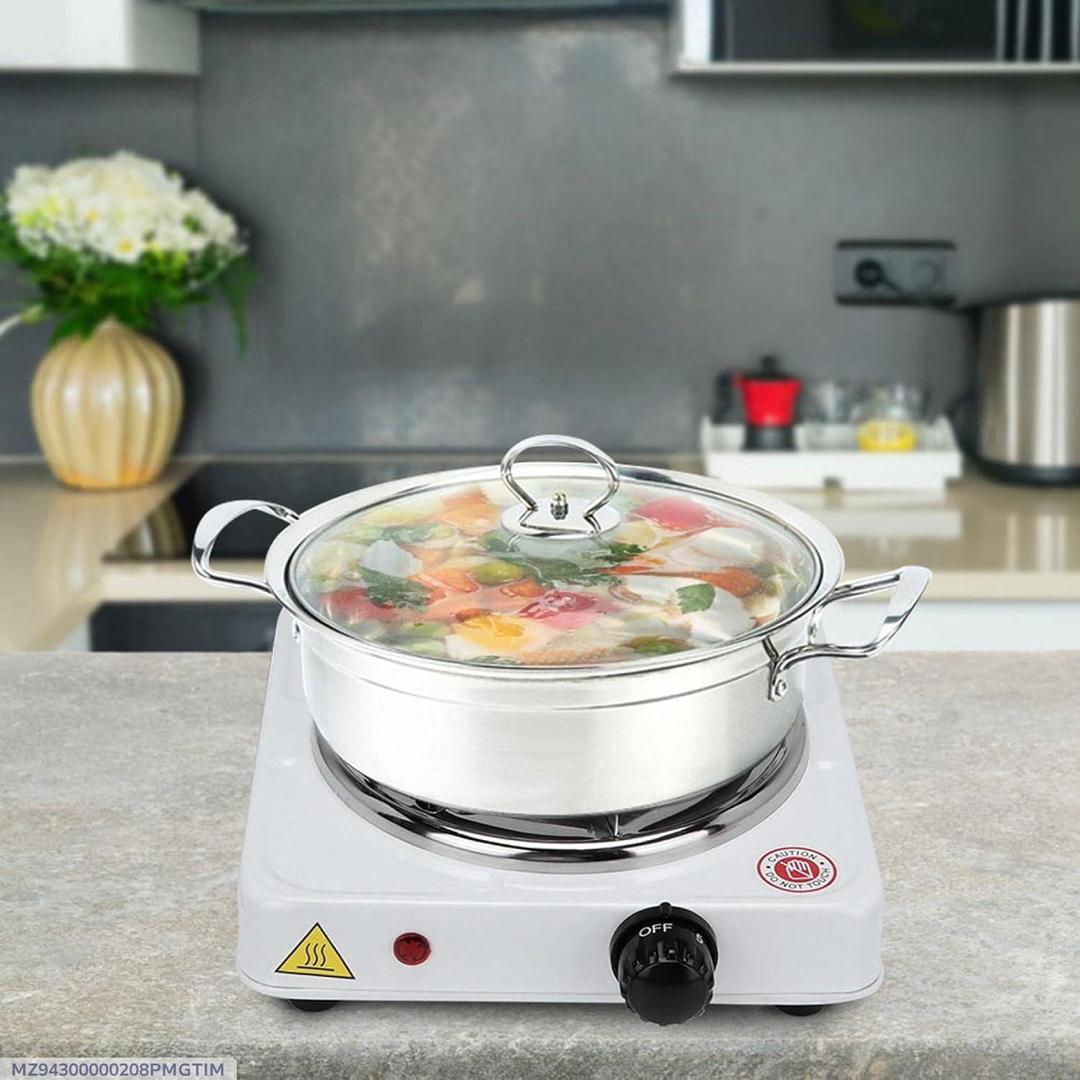 Electric Stove with Glass Lid Stainless Steel