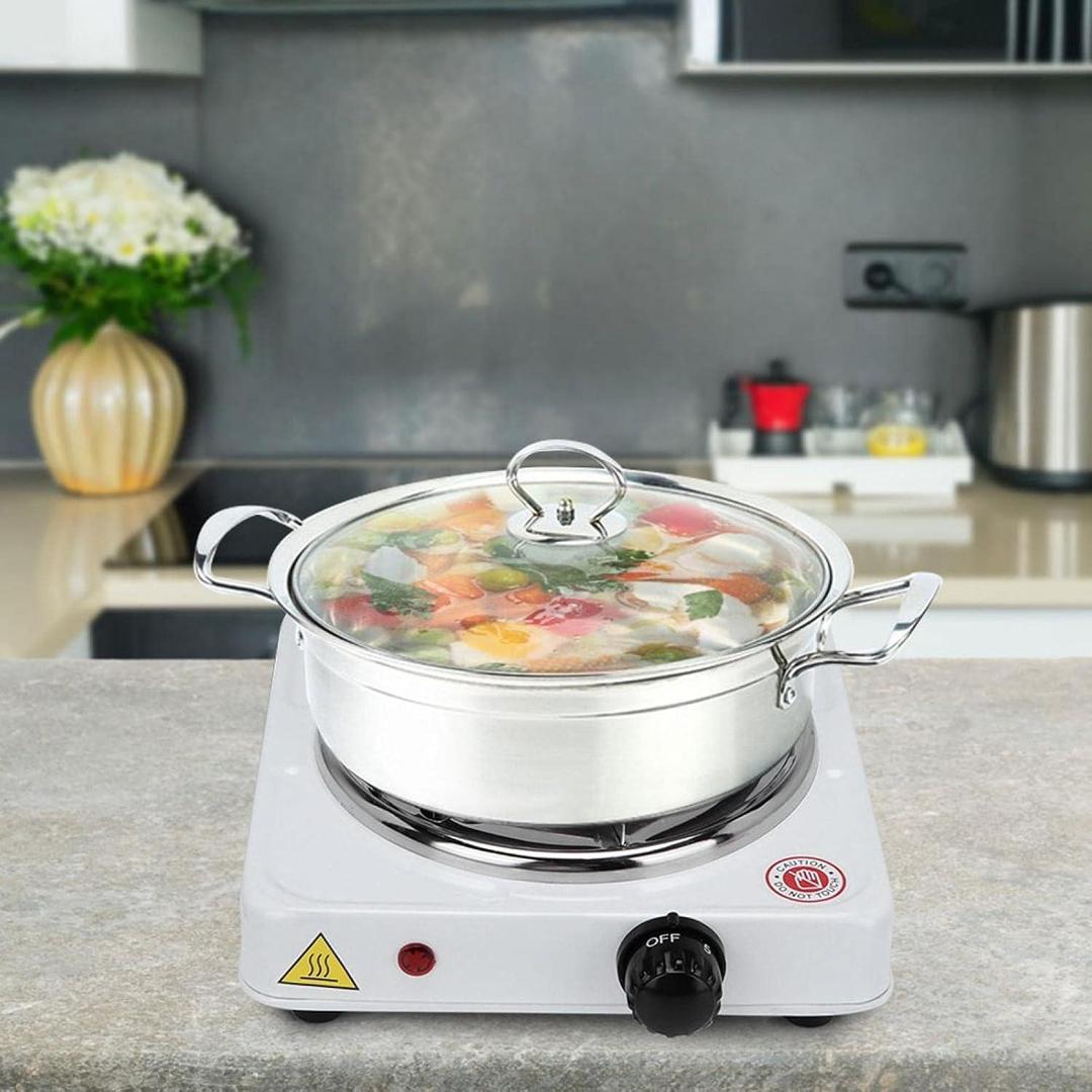 Electric Stove with Glass Lid Stainless Steel