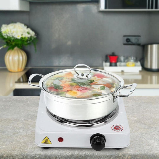 Electric Stove with Glass Lid Stainless Steel