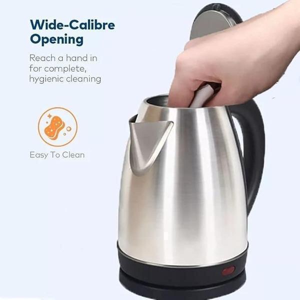 Stainless Steel Electric Kettle Black Handle Fast Boil