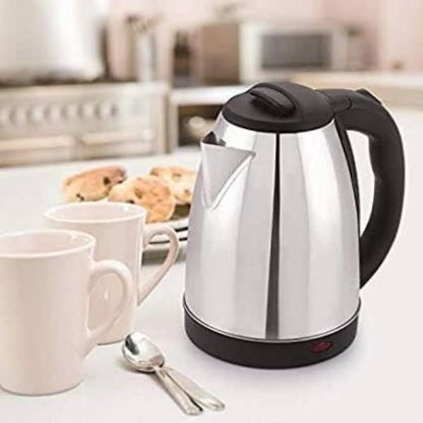 Stainless Steel Electric Kettle Black Handle Fast Boil